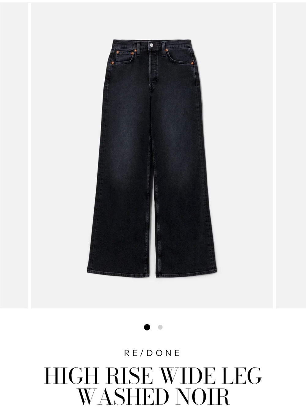 Re/Done Washed Noir High-Rise Wide Leg Jeans